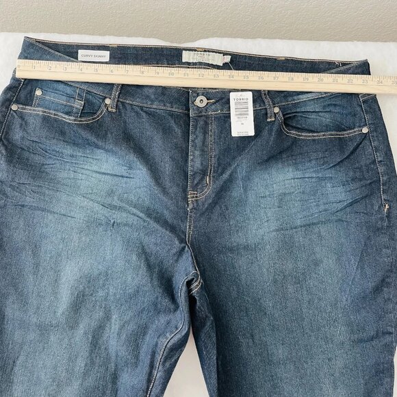 NWT Torrid Womens Deep Blue High Rise Stretch Curvy Skinny Denim Jeans Size 26R - Picture 6 of 11